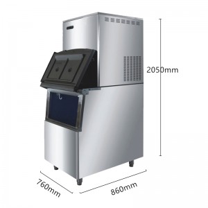 OLABO Stainless Steel Ice Maker Machine 200kg Commercial Ice Machine